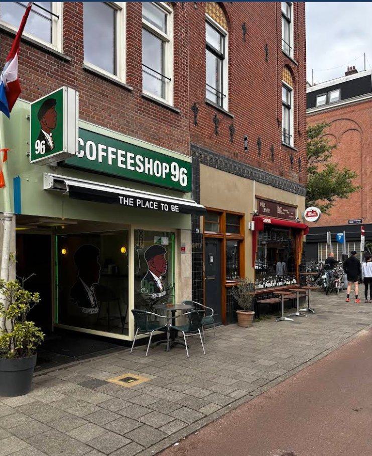 Storefront of Coffeeshop 96 on Jan Pieter Heijestraat 96, Oud-West